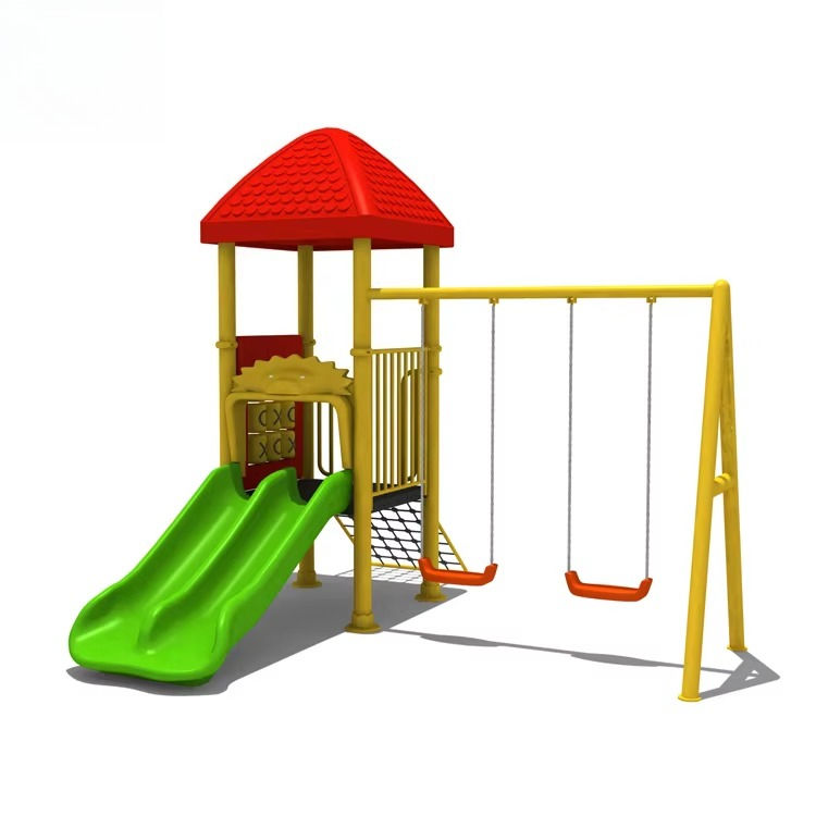 Kids Outdoor Slide Set - Steel Playground Equipment, Composite Swings, Plastic