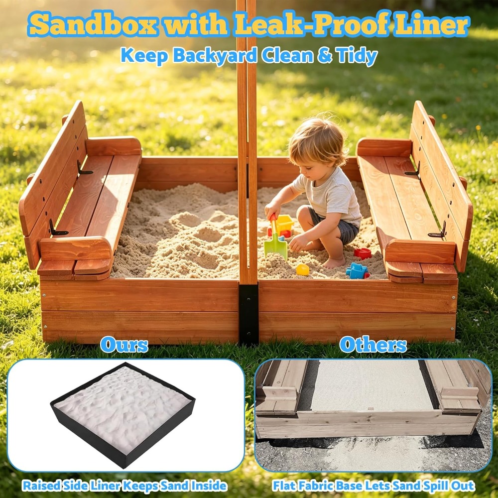 US Shipping Wooden Kids Sandbo - огляд і ціна Kids Outdoor Sandbox
