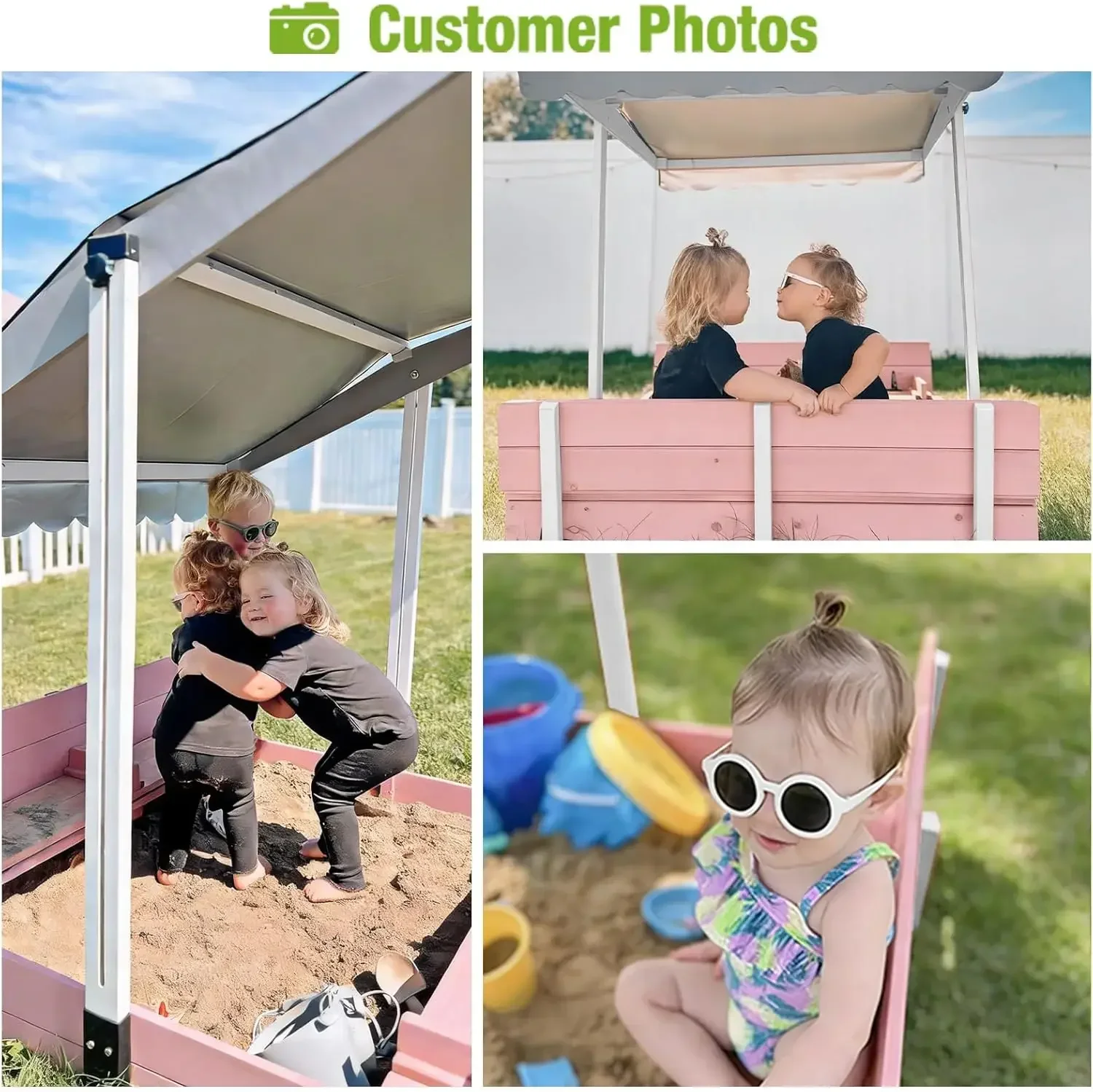 Kids Wooden Outdoor Sandbox w/ - огляд і ціна Kids Outdoor Sandbox