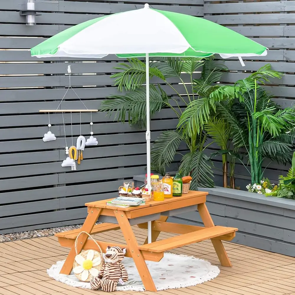 4-in-1 Wooden Sand & Water Pic - огляд і ціна Kids Outdoor Sandbox