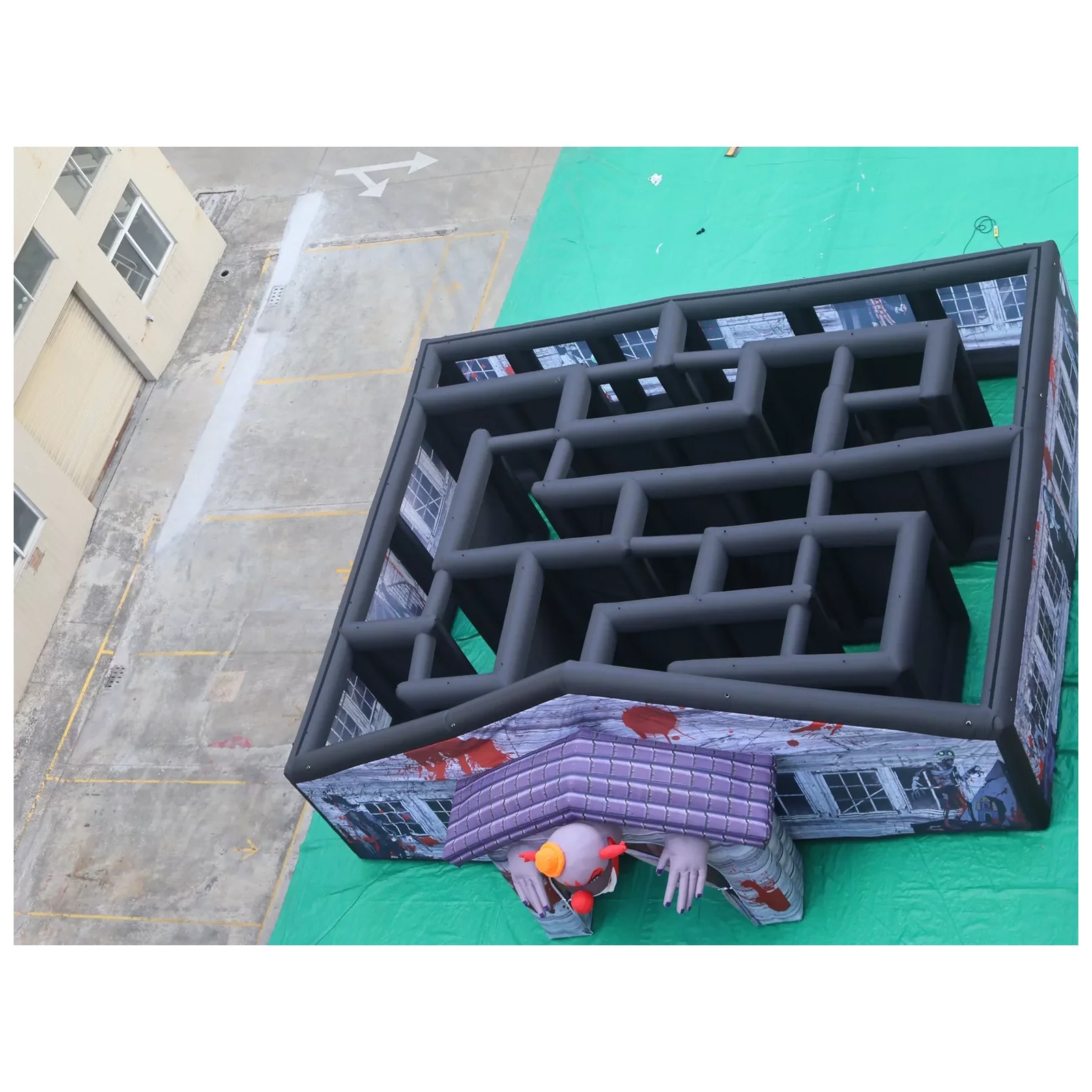 Large Gray Covered Inflatable  - огляд і ціна Kids Outdoor Party Venue