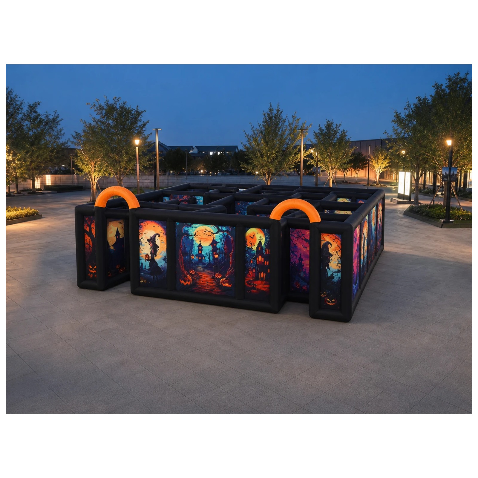 Large Dual Orange Arch Hallowe - огляд і ціна Kids Outdoor Party Venue
