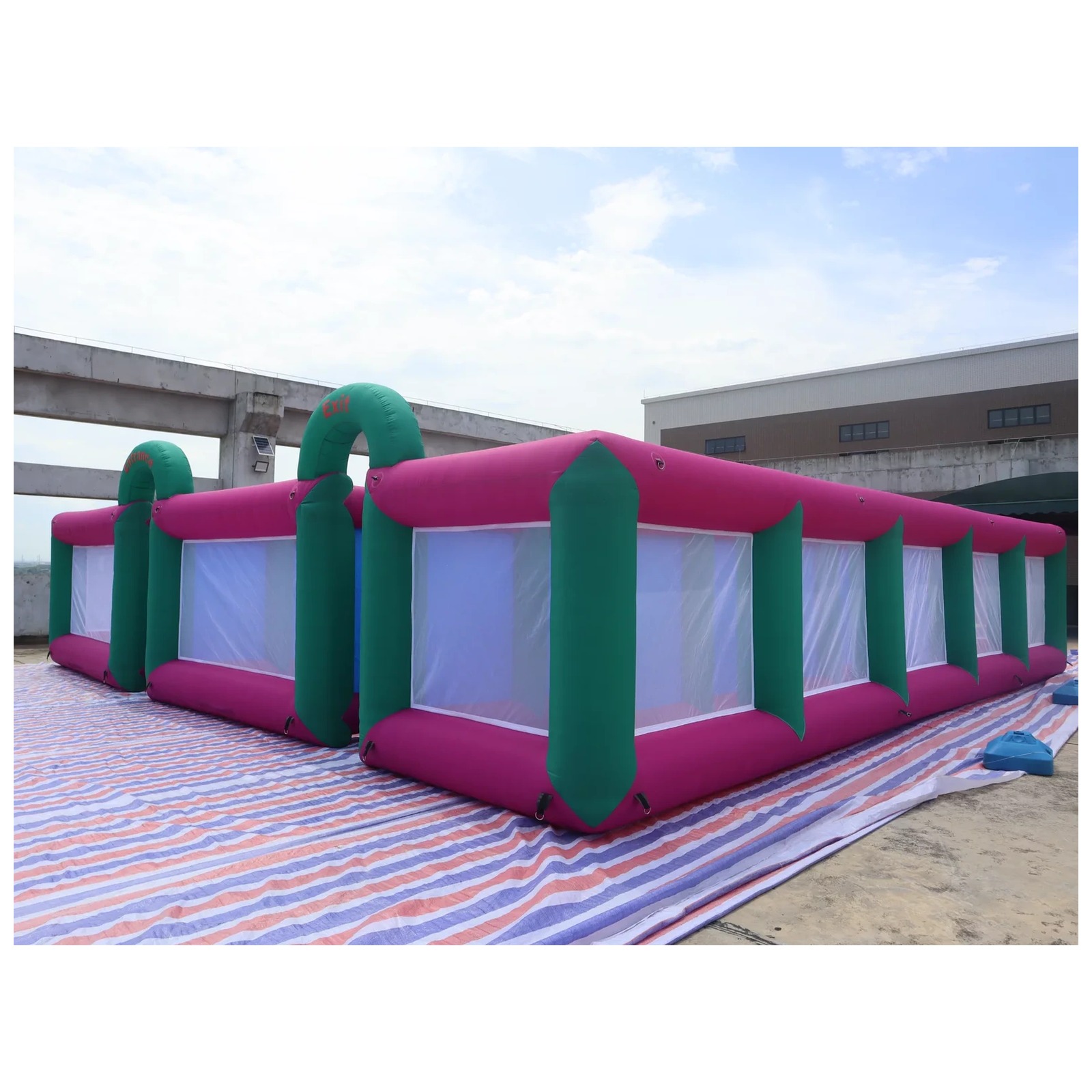 Large Magenta Green Mesh Open  - огляд і ціна Kids Outdoor Party Venue