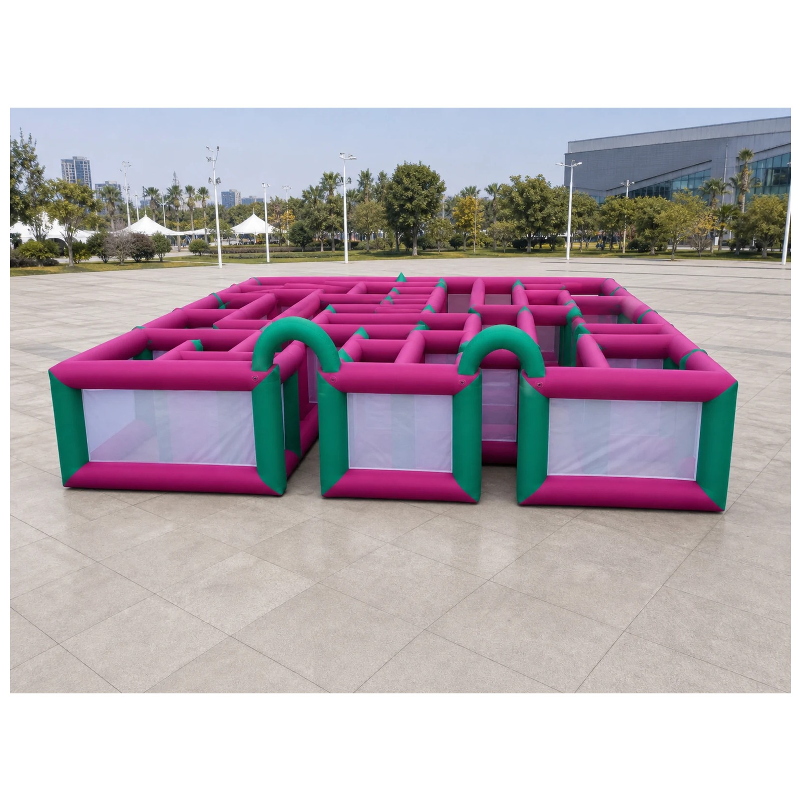 Large Magenta Green Mesh Open  - огляд і ціна Kids Outdoor Party Venue